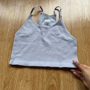 Lilac Ribbed Crop Top